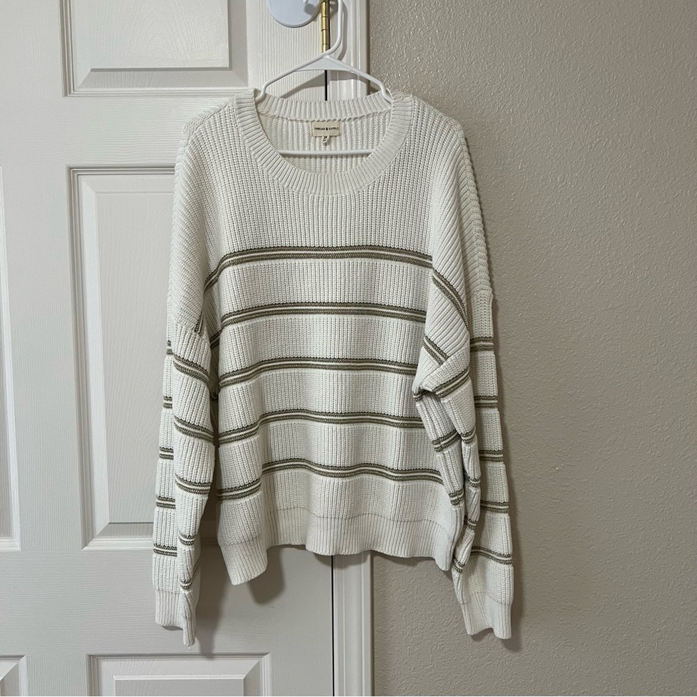Thread & Supply Seraphina Metallic Stripe Sweater NWOT 2X